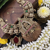 Vriksham Classic Lotus Lakshmi Devi Temple 1 gm Gold Finish Choker-G20318